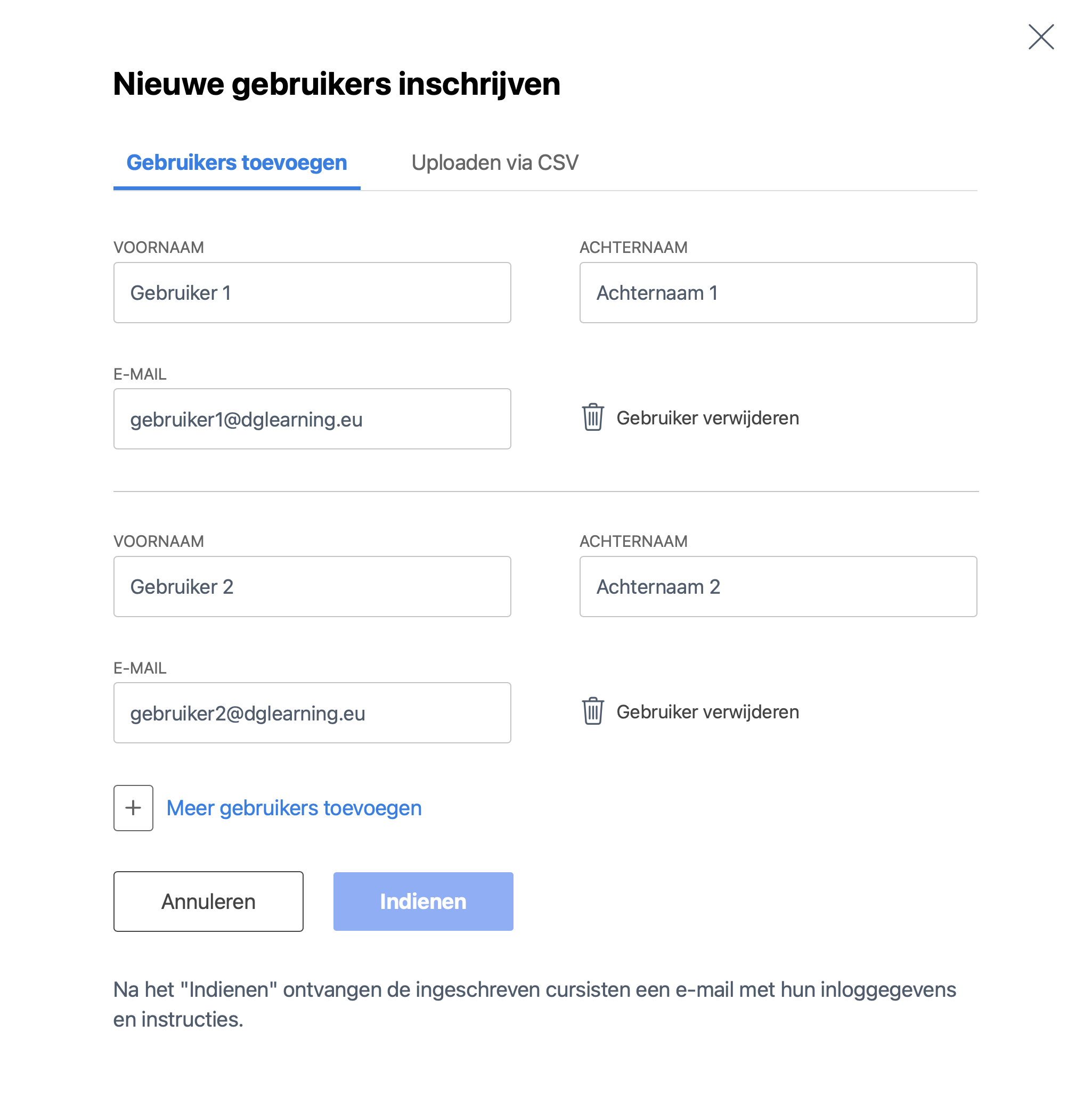 Nieuwe gebruiker inschrijven 2026