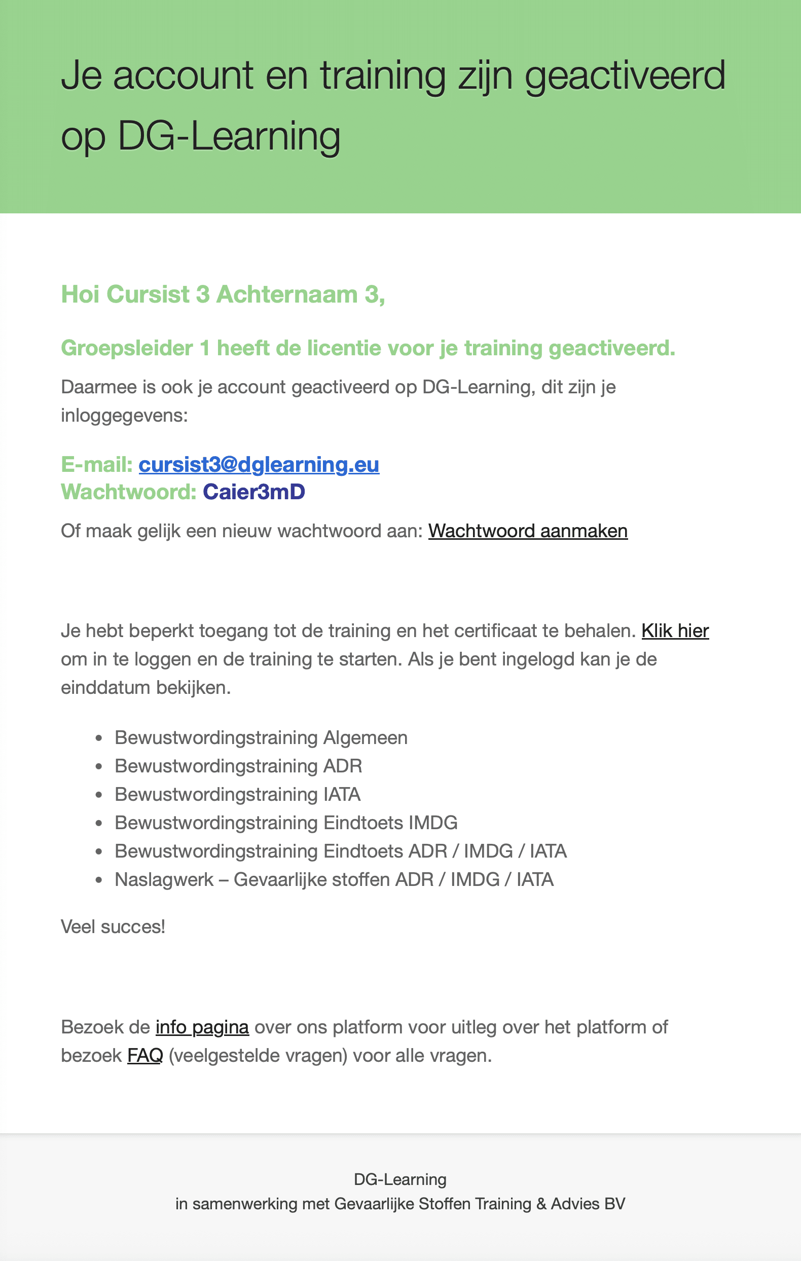 E-mail cursist