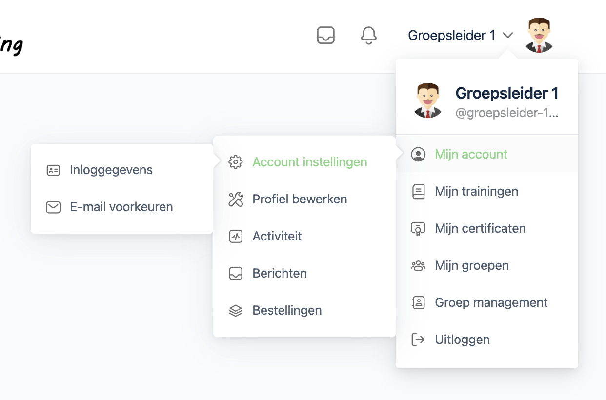 Mijn account menu 26